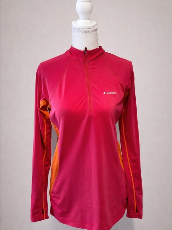 Columbia Tops - Columbia Women’s Pink and Orange Long-Sleeve Half-Zip Performance Top